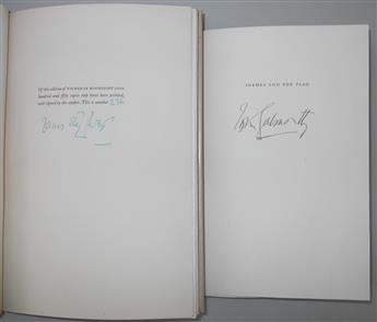 (WRITERS.) Two limited edition books, each Signed: James Stevens * John Galsworthy.